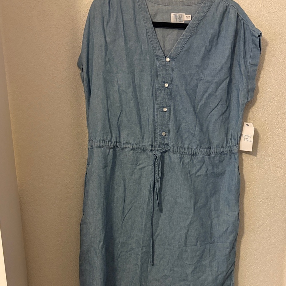 Time and Tru Denim Blue Midi Dress